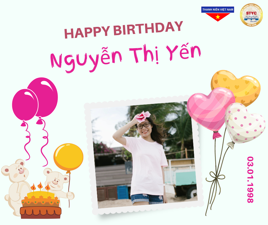 You are currently viewing Chúc mừng sinh nhật đ/c Nguyễn Thị Yến – Nga Sơn, thành viên Ban Hội viên STYC
