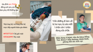 Read more about the article [Mã số 04]: Em Nguyễn Văn Thỉnh (huyện Quảng Xương) bị tai nạn gãy chân cần được giúp đỡ