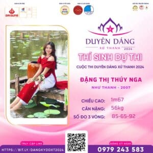 Read more about the article [SBD 2405] THÍ SINH ĐẶNG THỊ THÚY NGA – NHƯ THANH
